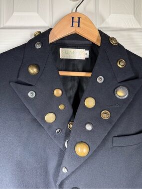 Vintage 1980s Wearable Art SUM-ES Cropped Wool Jacket with Button Details